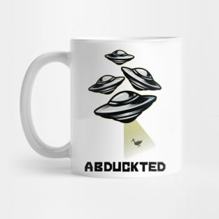 Abduckted - aliens taking a duck into space Mug